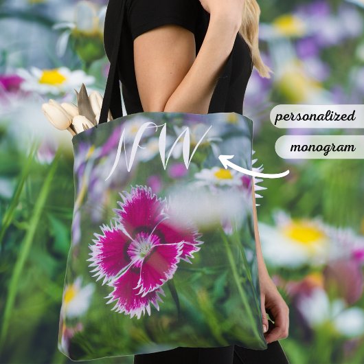 Roze anjer met mazen tote bag