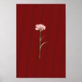 Roze Anjer op Rood – Romantisch Esthetisch Poster (Voorkant)