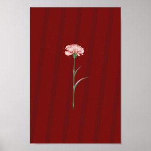 Roze Anjer op Rood – Romantisch Esthetisch Poster