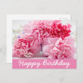 Roze anjer op roze achtergrond briefkaart (Voorkant / Achterkant)