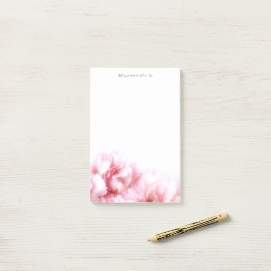 Roze anjer post-it® notes (Op bureau)