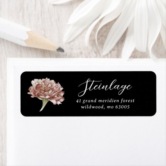 Roze anjer retouradres etiket (Insitu)