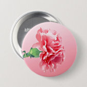 Roze anjer ronde button 7,6 cm (Voorkant /achterkant)