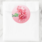 Roze anjer ronde sticker (Tas)