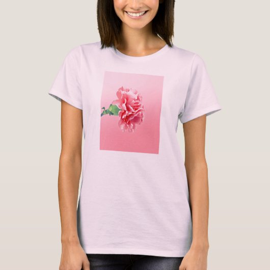 Roze anjer t-shirt (Voorkant)