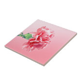 Roze anjer tegeltje (Zijkant)