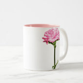 Roze anjer tweekleurige koffiemok (Voorkant rechts)