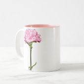 Roze anjer tweekleurige koffiemok (Voorkant links)
