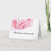 Roze anjer ventilator Dank je kaart (Voorkant)