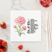 Roze anjer voor mama Moederdag Servet (Insitu)