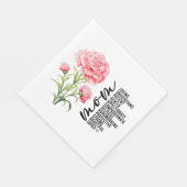 Roze anjer voor mama Moederdag Servet (Hoek)