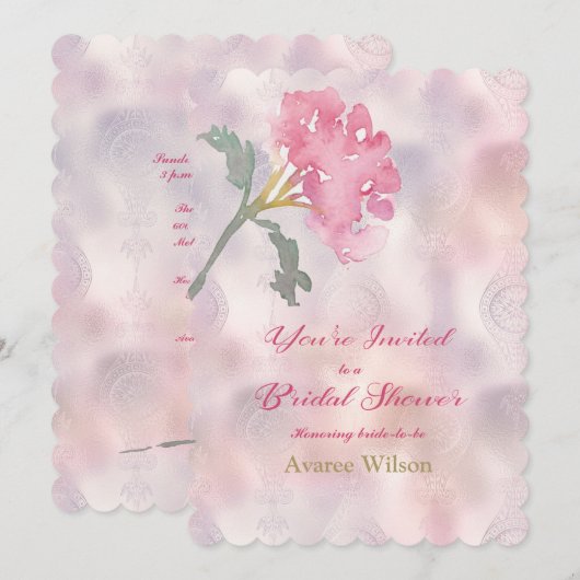 Roze anjer Vrijgezellenfeest Kaart (Voorkant / Achterkant)