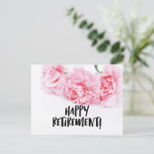 Roze anjerbloem Happy Retirement Briefkaart (Staand voorkant)