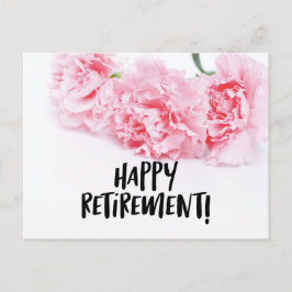 Roze anjerbloem Happy Retirement Briefkaart