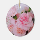  roze anjerbloemen keramisch ornament (Links)