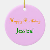  roze anjerbloemen keramisch ornament (Achterkant)