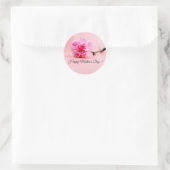 Roze anjerbloemen Moederdag mam op roze Ronde Sticker (Tas)