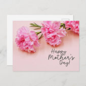 Roze anjerbloemen voor mama op Moederdag Briefkaart (Voorkant / Achterkant)