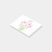 roze anjerbloemen waterverf post-it® notes (Schuin)
