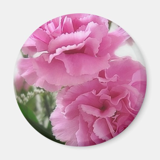 Roze anjers 1 magneet (Voorkant)