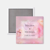 roze anjers besparen de datum van het huwelijk magneet (Voorkant / Achterkant)