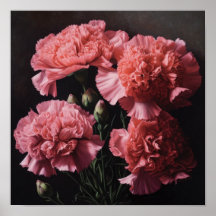 Roze Anjers Bloem Art Print Poster