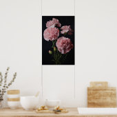 Roze Anjers Bloem Art Print Poster (Keuken)