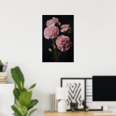 Roze Anjers Bloem Art Print Poster (Thuiskantoor)