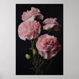 Roze Anjers Bloem Art Print Poster