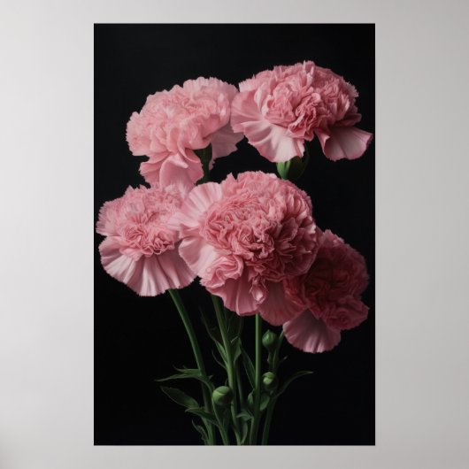 Roze Anjers Bloem Art Print Poster (Voorkant)