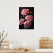 Roze Anjers Bloem Art Print Poster (Keuken)