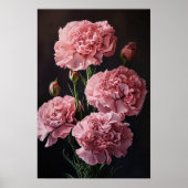 Roze Anjers Bloem Art Print Poster (Voorkant)