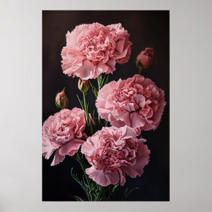Roze Anjers Bloem Art Print Poster