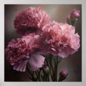 Roze Anjers Bloem Art Print Poster (Voorkant)