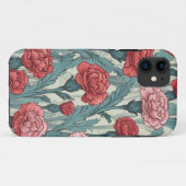 Roze anjers bloem illustratie Case-Mate iPhone case (Achterkant (horizontaal))