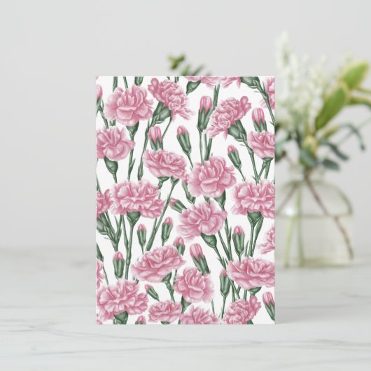 Roze anjers bloemen (Staand voorkant)