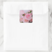 roze anjers bloemen  fotografie vierkante sticker (Tas)