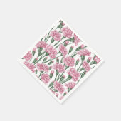 Roze anjers bloemen servet (Hoek)