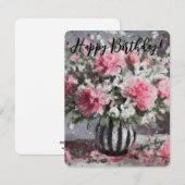 Roze Anjers Bloemenarrangement Verjaardag Kaart (Voorkant / Achterkant)