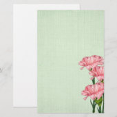 Roze anjers briefpapier (Voorkant / Achterkant)