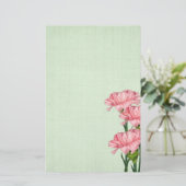 Roze anjers briefpapier (Staand voorkant)