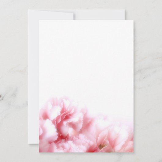 Roze anjers bruids douche uitnodiging (Achterkant)