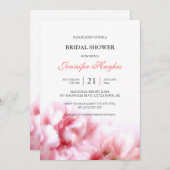 Roze anjers bruids douche uitnodiging (Voorkant / Achterkant)