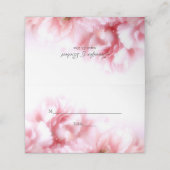 Roze anjers bruiloft gevouwen plaats kaart plaatskaartje (Buitenkant ongevouwen)