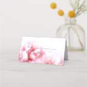 Roze anjers bruiloft gevouwen plaats kaart plaatskaartje (Voorkant)