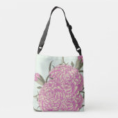 Roze anjers crossbody tas (Achterkant)