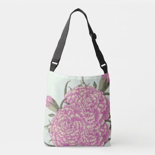 Roze anjers crossbody tas (Voorkant)