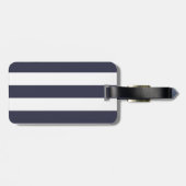 Roze anjers en blauwe strepen Aangepaste naam Bagagelabel (Achterkant horizontaal)