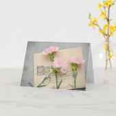 Roze anjers en  letter Kaart (Gele Bloem)