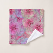 Roze anjers in  stijl bad handdoek (Wasdoekje)